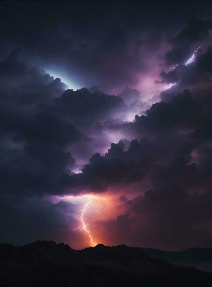 éclairage en haut le foncé explorant le beauté de nocturne ciels photo