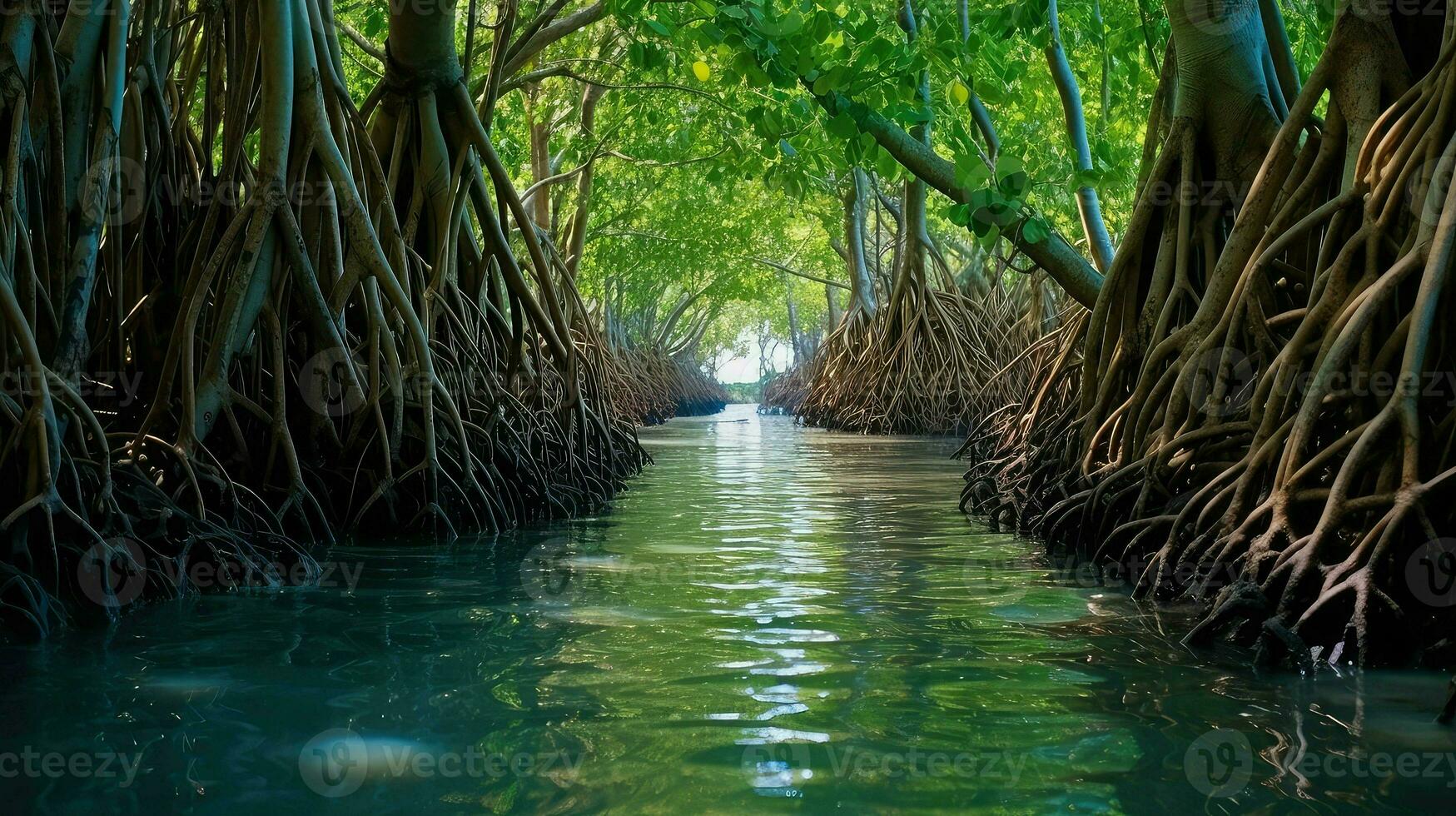 l'eau mangrove forêt côtier ai généré photo