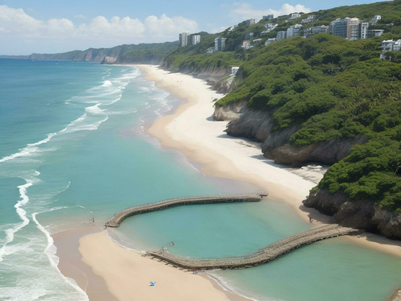 plage magnifique proche en haut image ai généré photo