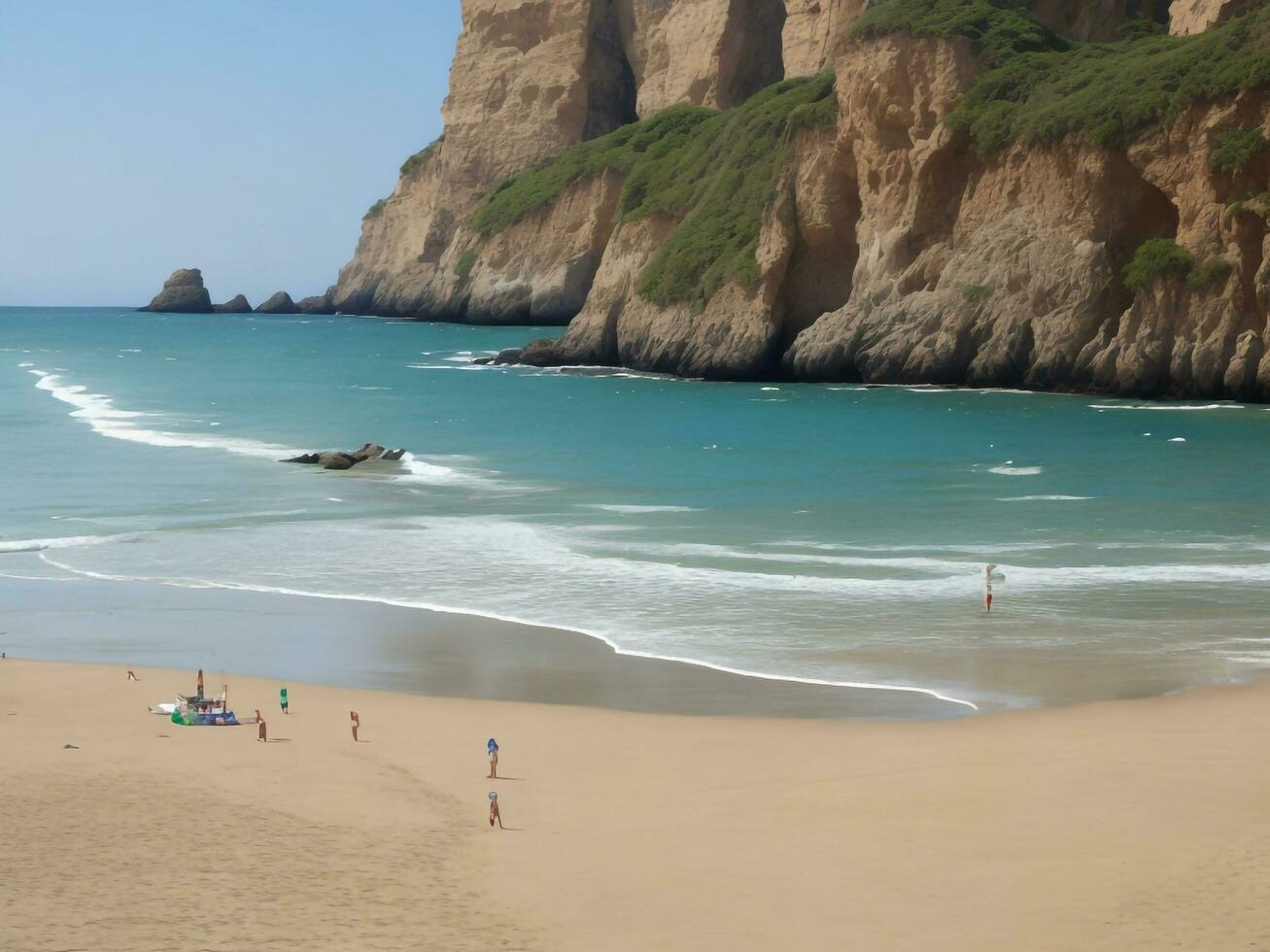 plage magnifique proche en haut image ai généré photo