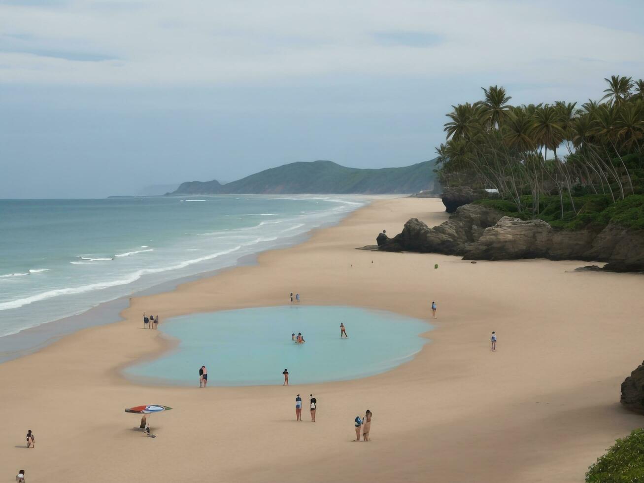 plage magnifique proche en haut image ai généré photo