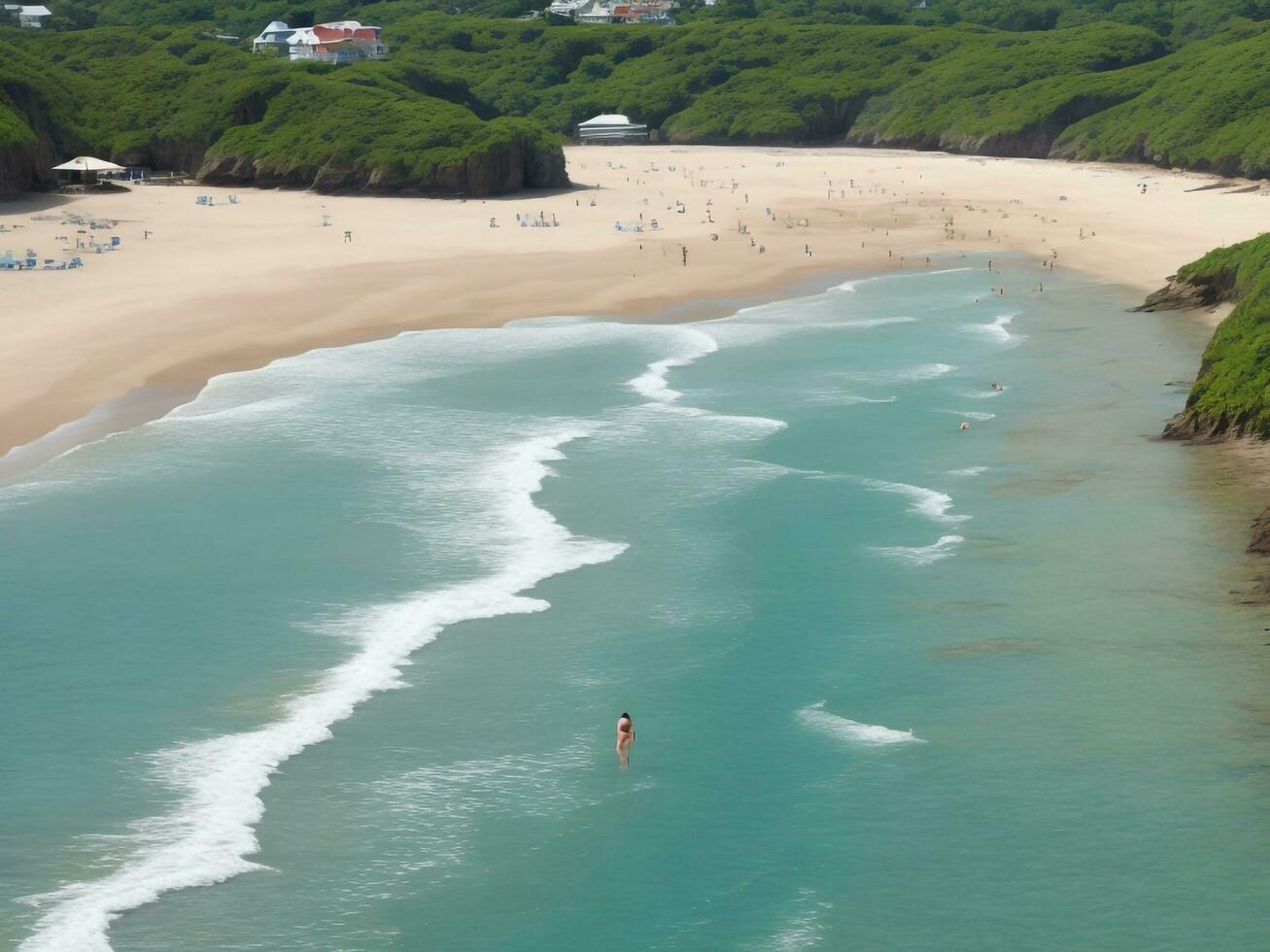 plage magnifique proche en haut image ai généré photo