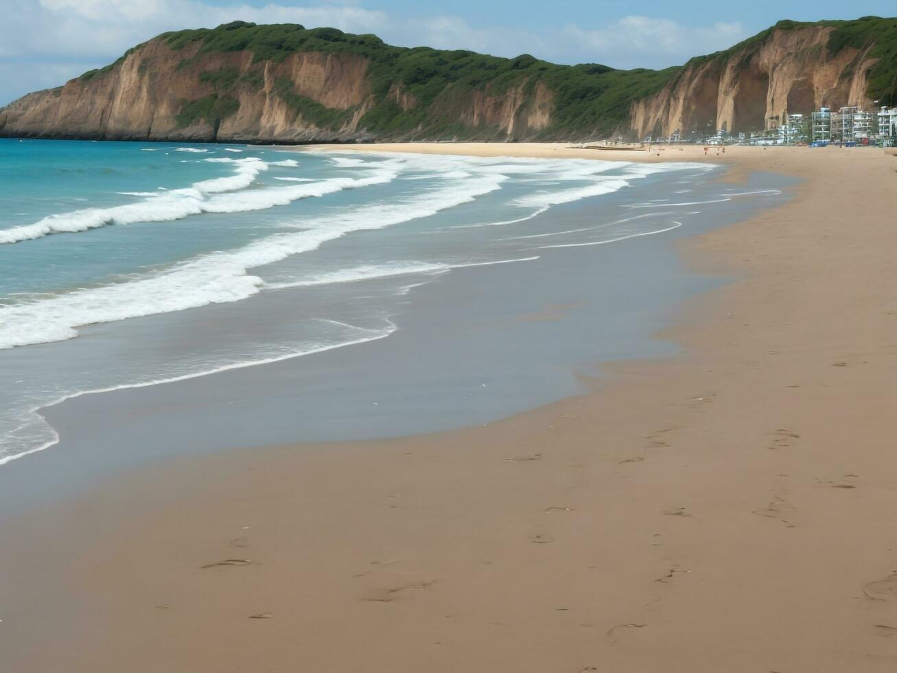 plage magnifique proche en haut image ai généré photo