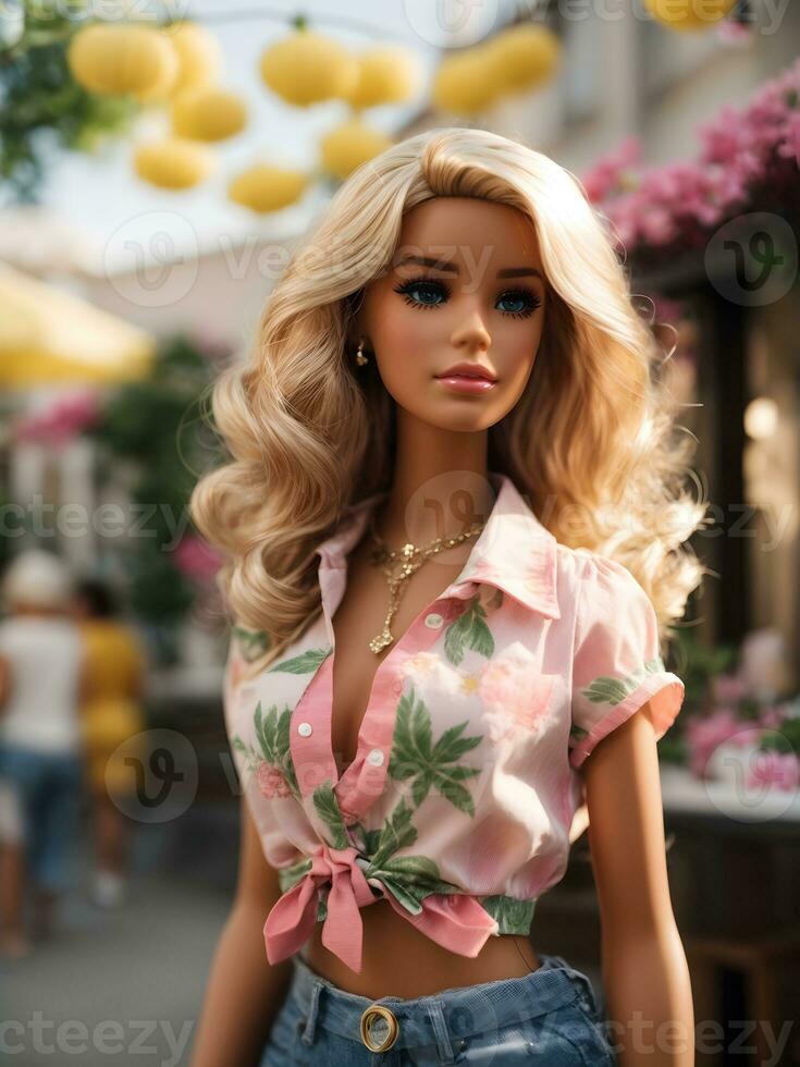 Barbie mignonne poupée dans été branché tenue photo