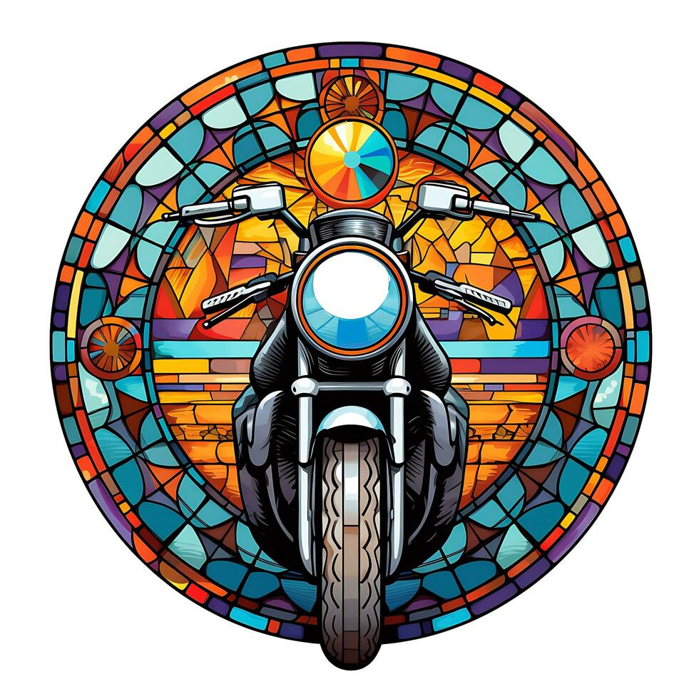 moto coloré verre fenêtre illustration vecteur Contexte généré par ai photo