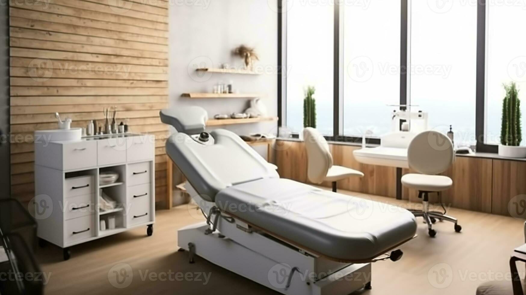 massage table dans moderne beauté spa. génératif ai photo