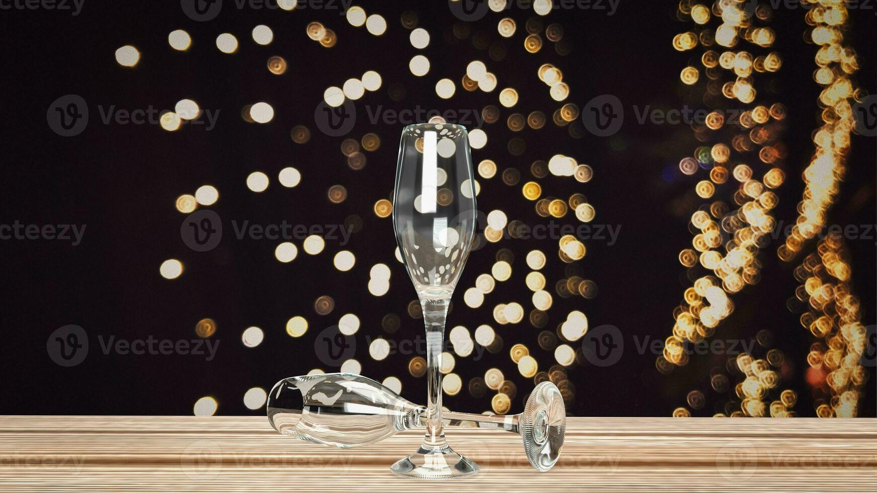 le Champagne verre pour fête contenu 3d le rendu photo