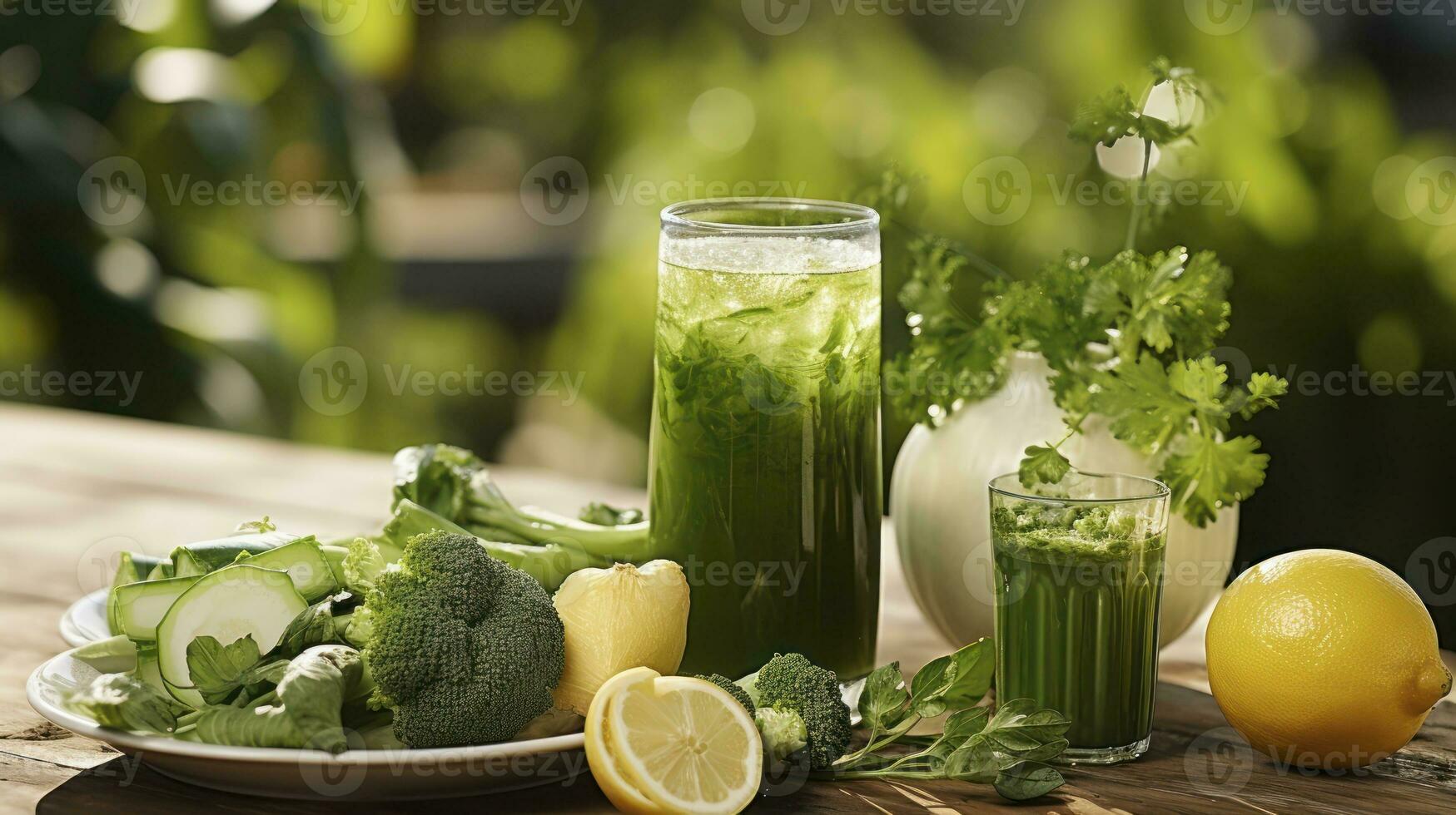 jardin fraîcheur. vert jus ensemble au milieu de Extérieur sérénité. génératif ai photo