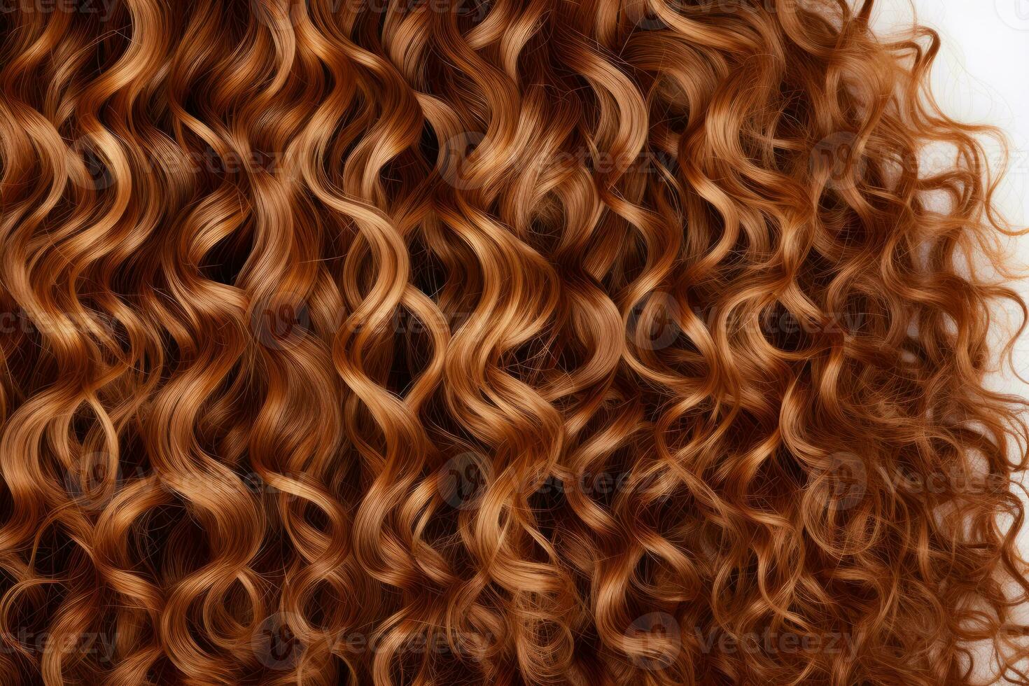 magnifique en bonne santé frisé rouge cheveux. professionnel cheveux se soucier. génératif ai photo