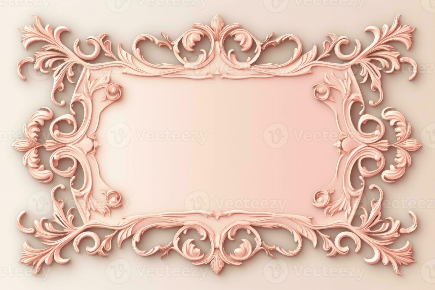 pastel rectangle décoratif fleuri image Cadre. ai généré photo