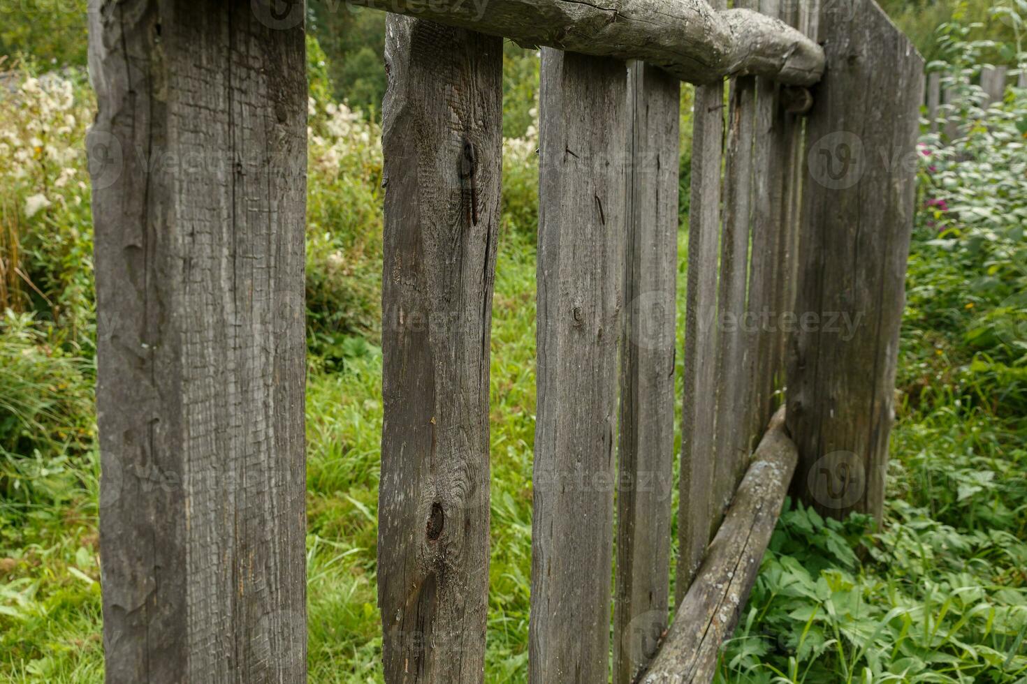 vieux en bois clôture de planches photo