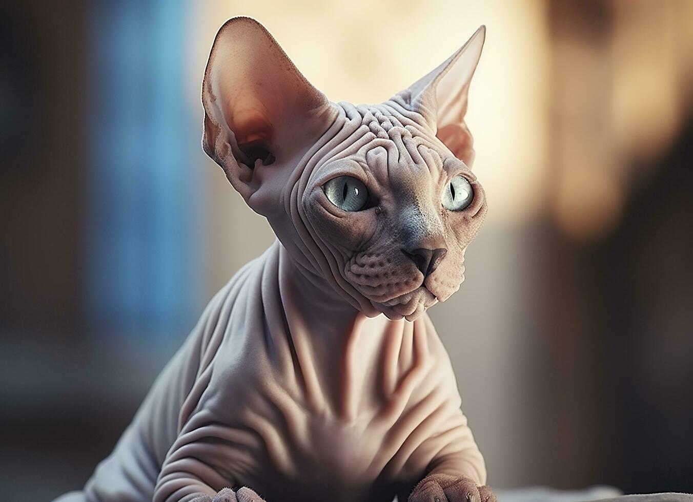 magnifique photo sphynx chat concept, contemporain Naturel et ambiance social Contexte. génératif ai