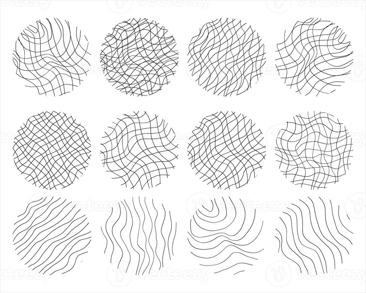 manuscrit lignes et coups dans différent modes. parfait pour caractères et texture. vecteur illustration photo