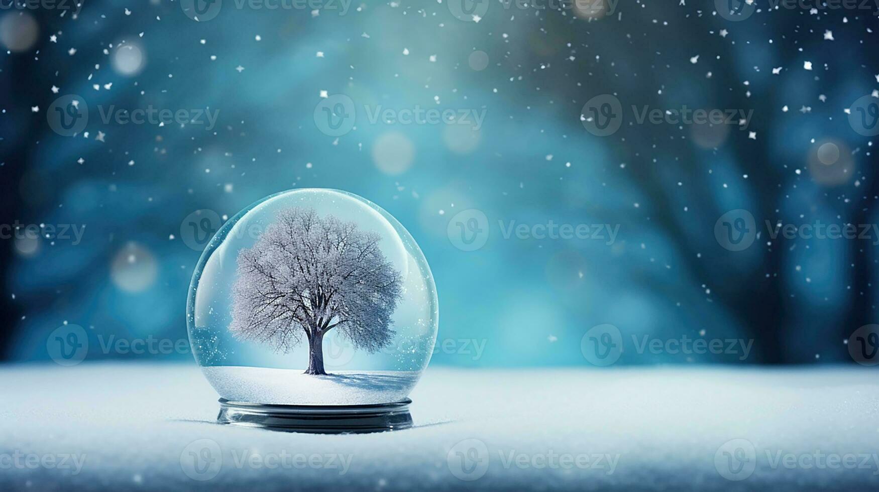 neige globe pétillant dans brillant Contexte photo
