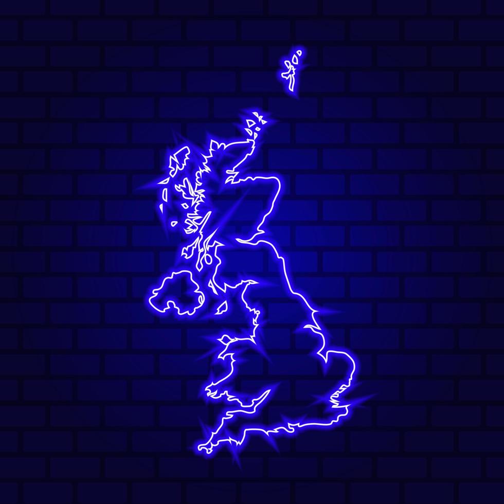 Angleterre enseigne au néon lumineux sur fond de mur de brique photo