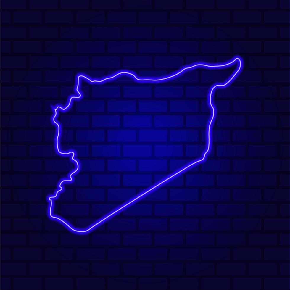 Syrie enseigne au néon rougeoyant sur fond de mur de brique photo