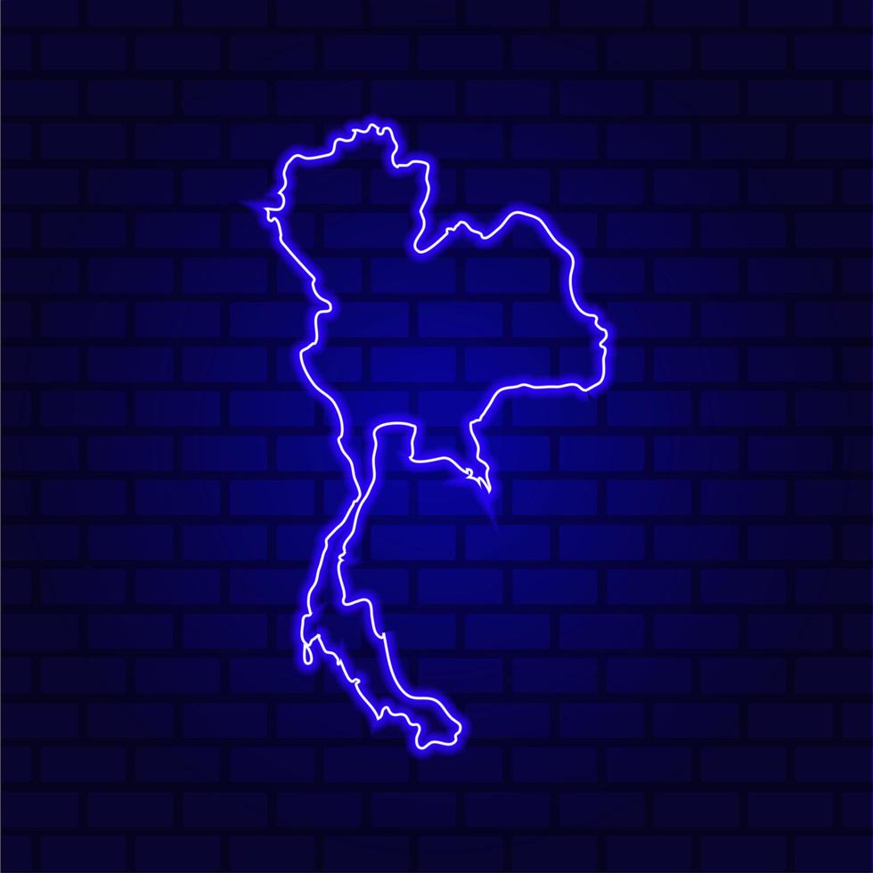 Thaïlande enseigne au néon lumineux sur fond de mur de brique photo