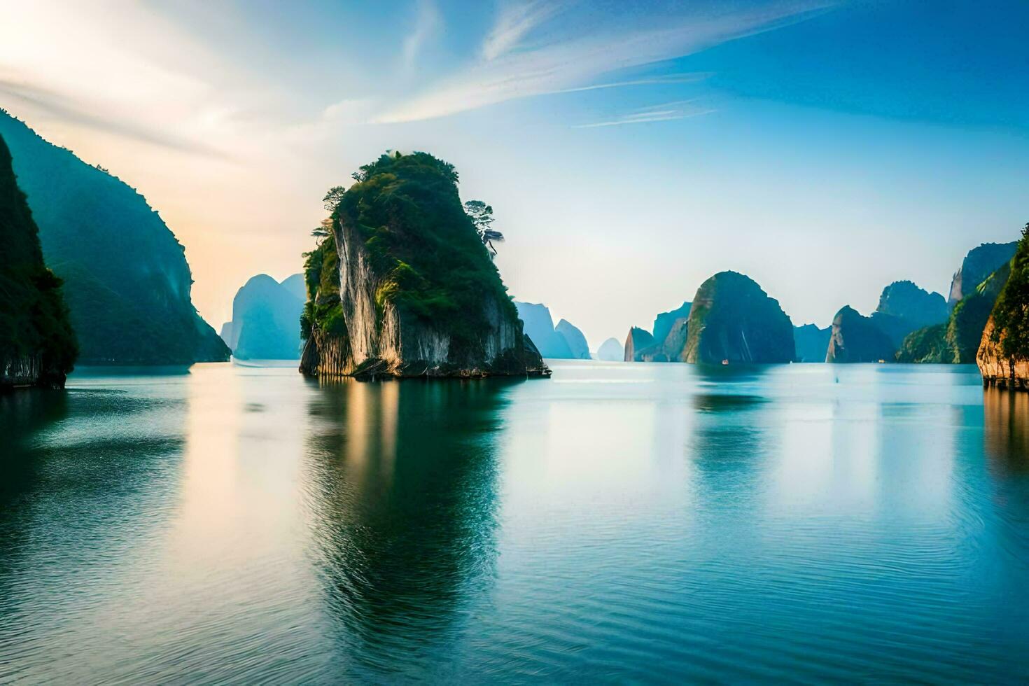 le Ha longue baie dans vietnam. généré par ai photo