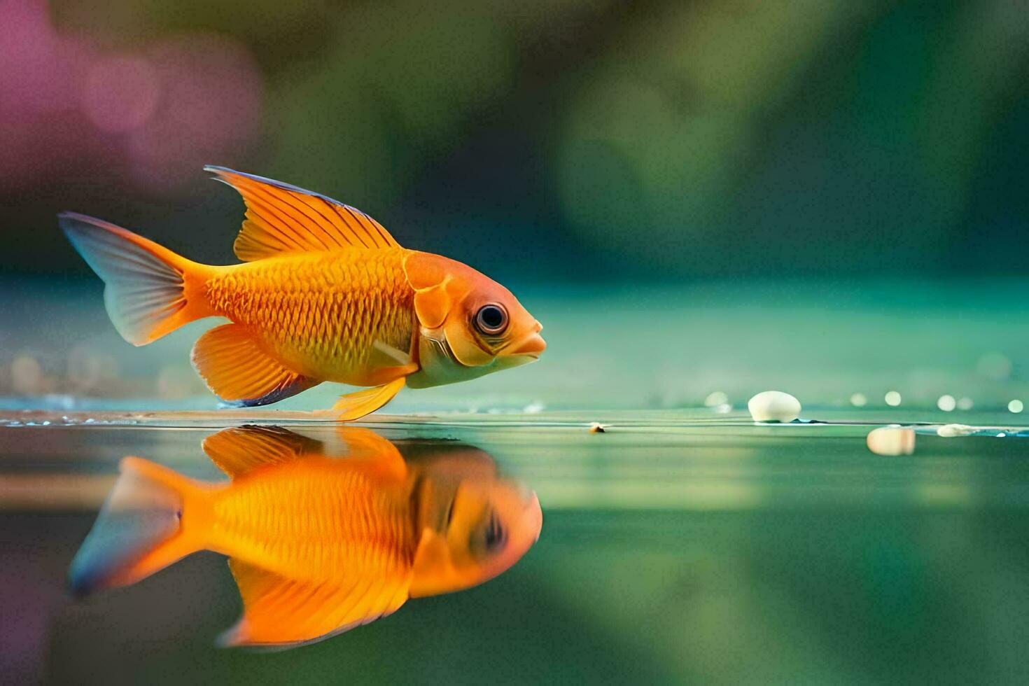 poisson rouge dans le l'eau. généré par ai photo