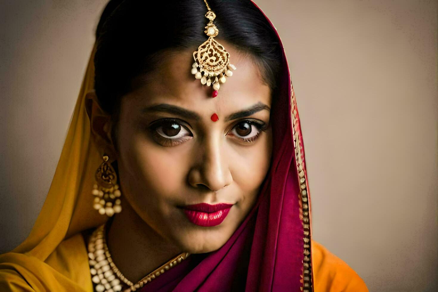 une magnifique Indien femme dans traditionnel tenue. généré par ai photo