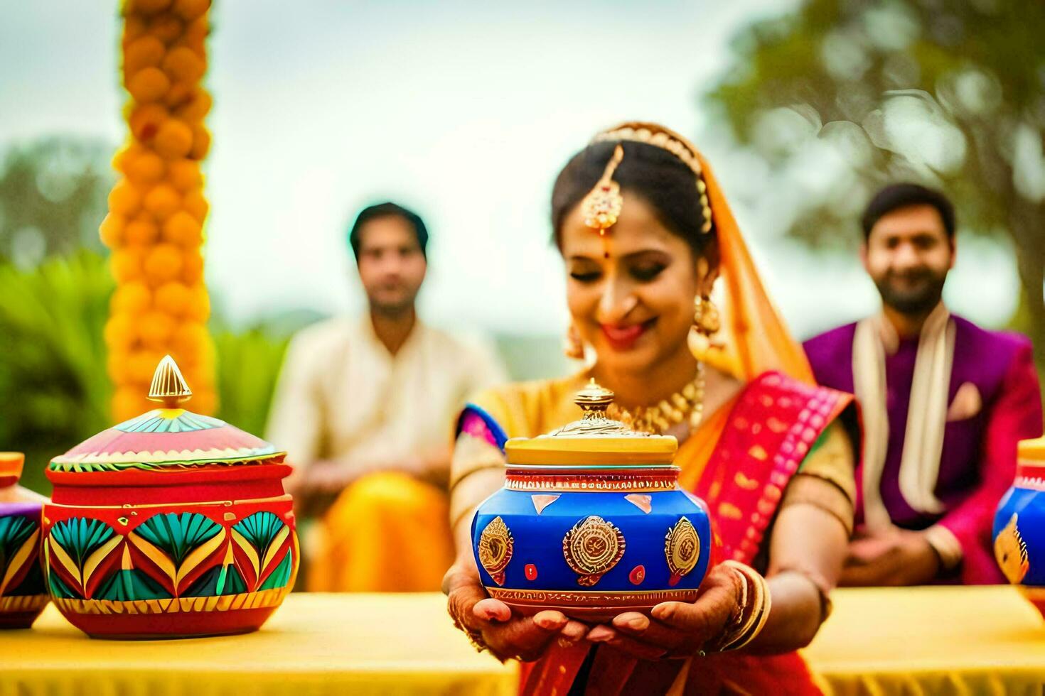 le mariage, Bombay, la photographie, le mariage Brigade. généré par ai photo