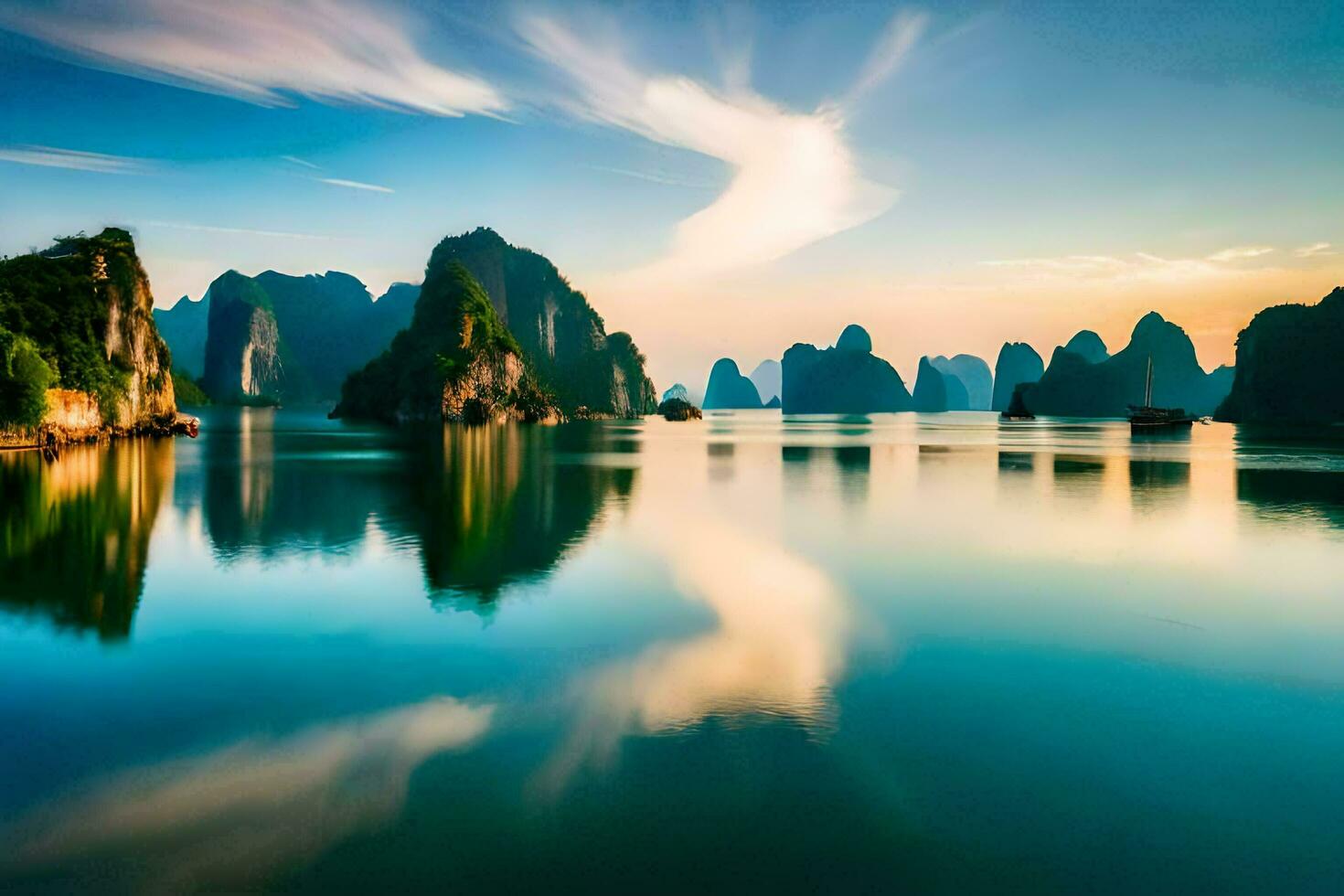 le Ha longue baie dans vietnam. généré par ai photo