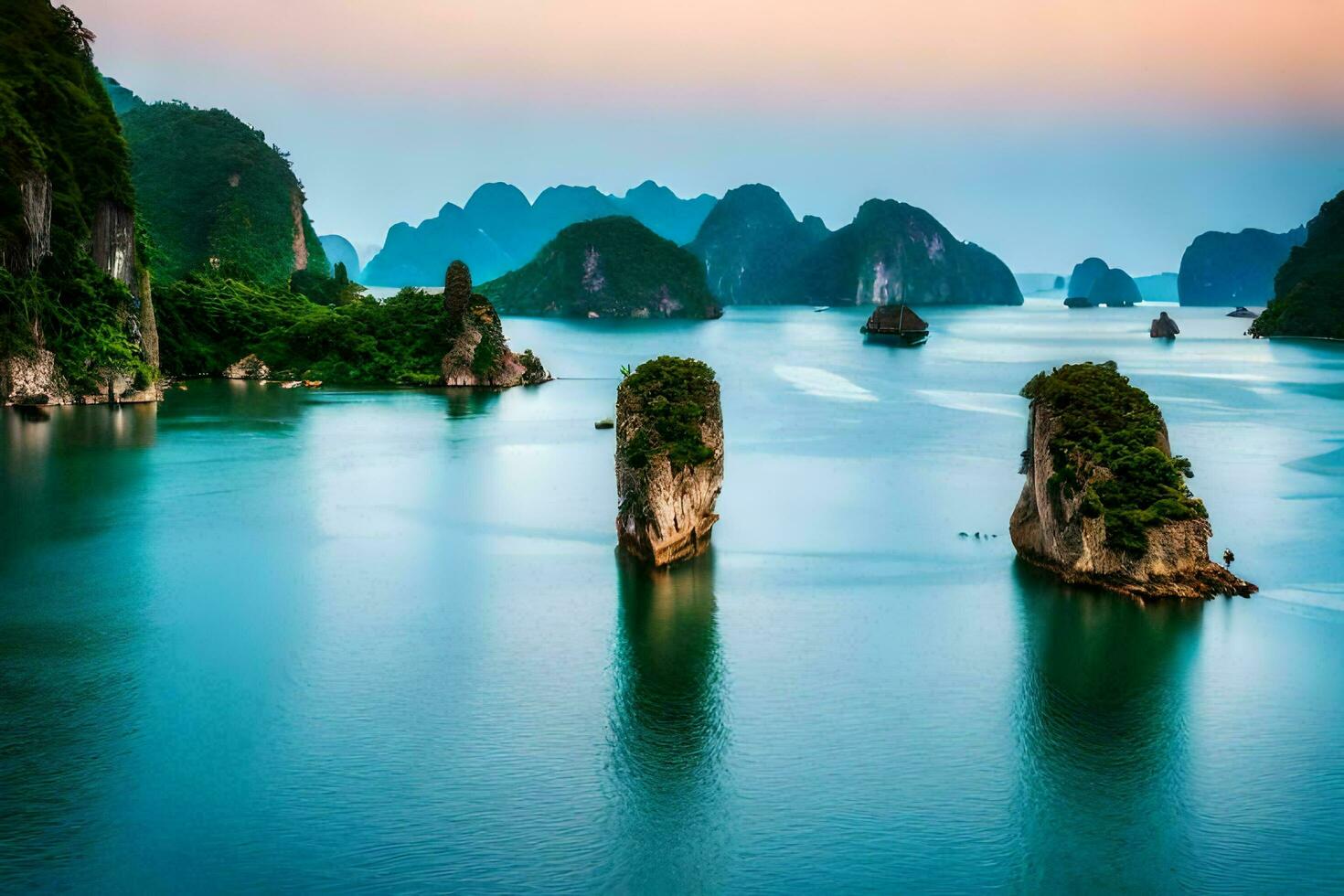 le Ha longue baie dans vietnam. généré par ai photo