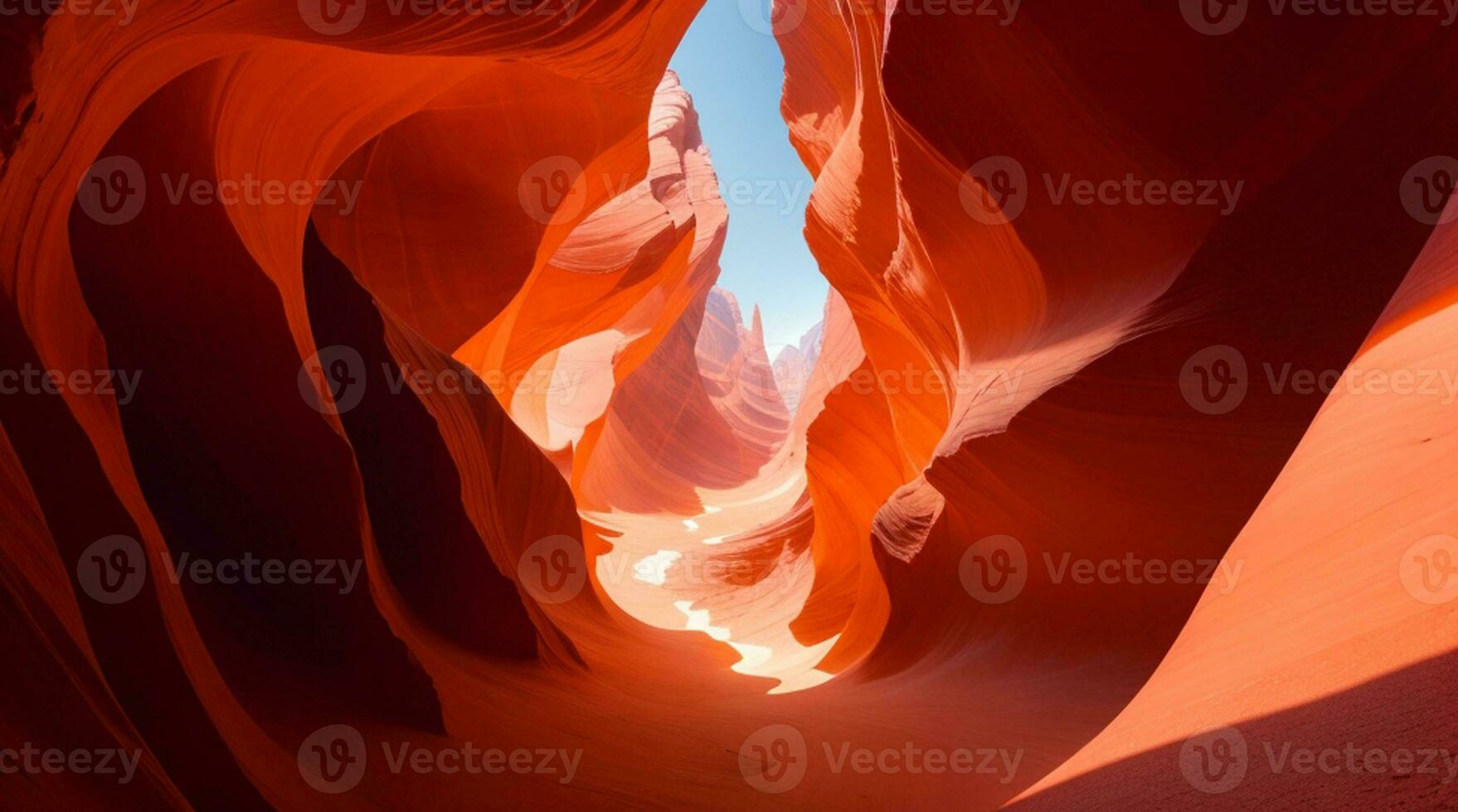 image de le étroit antilope canyon dans Arizona avec impressionnant incidence de lumière généré par ai photo