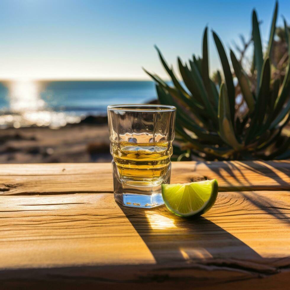 Tequila avec sel jante - ai généré photo