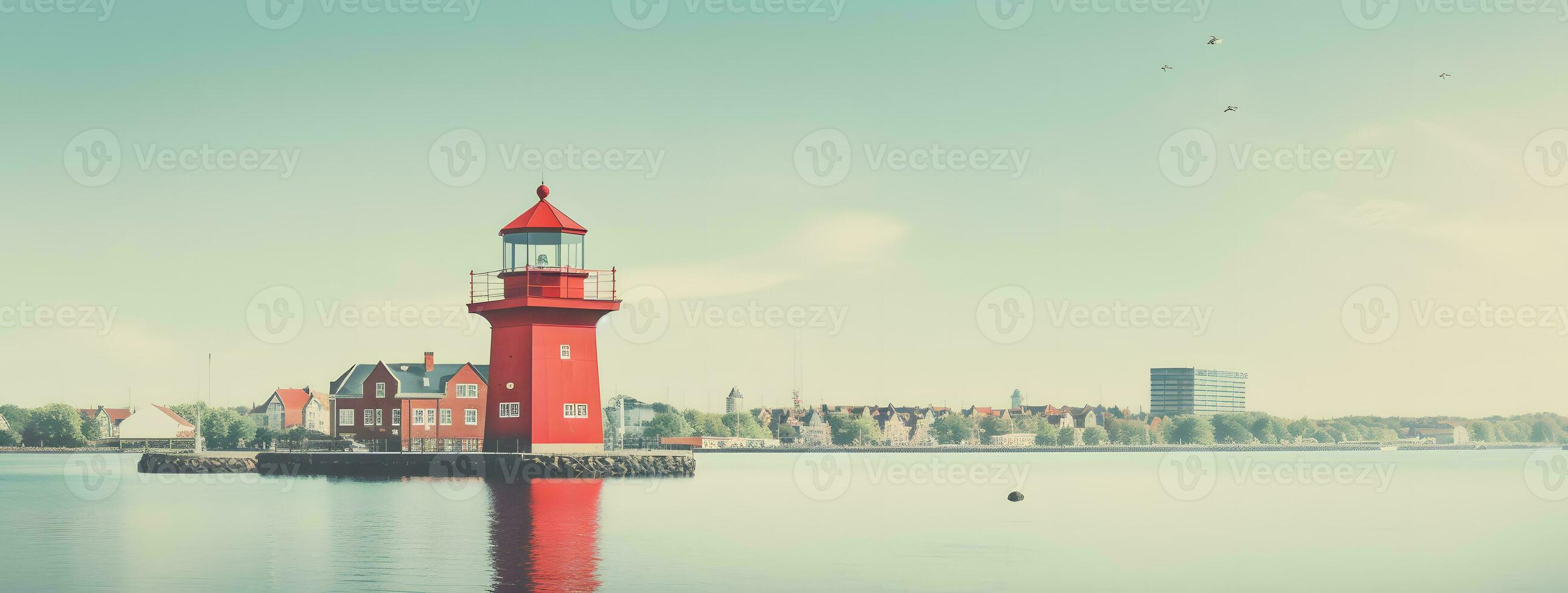 ancien panoramique vue de le phare ai généré photo