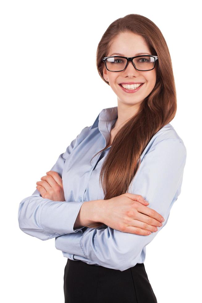 charmante jeune femme à lunettes élégantes photo