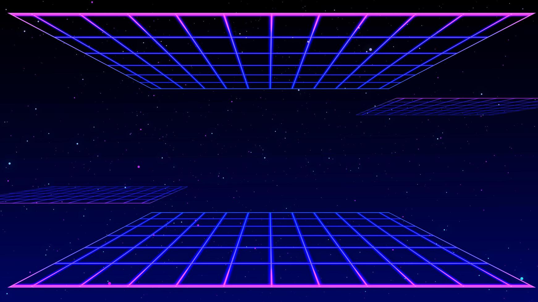 rétro style Années 80-90 laser néon Contexte. futuriste la grille paysage. numérique cyber surface. adapté pour conception dans le style de le Années 1980-1990. 3d illustration photo