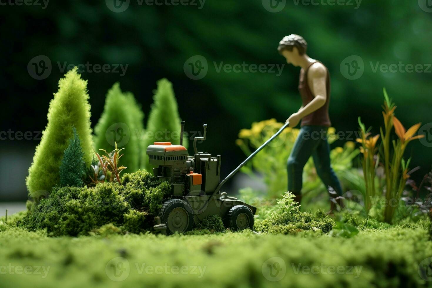 qualifié jardinier fauchage herbe. produire ai photo