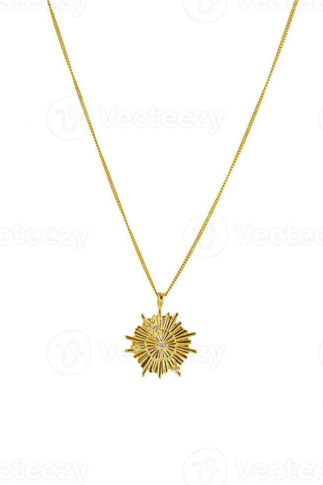 Collier élégant en forme d'étoile en or sur fond blanc - bijoux pour femmes photo