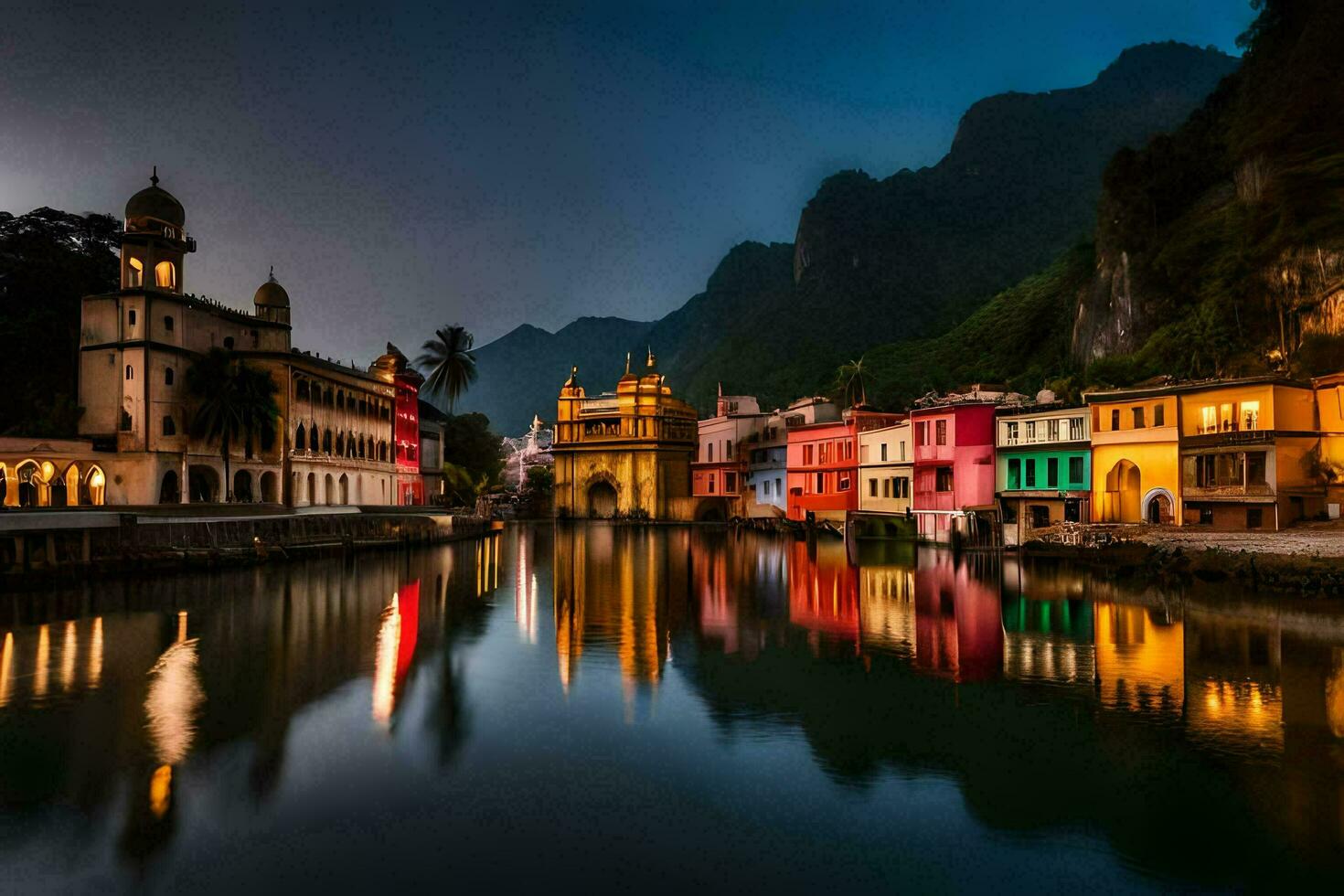 le d'or temple dans le ville de personne, Italie. généré par ai photo