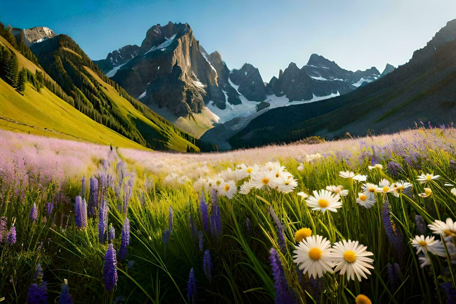 le fleurs dans le Prairie sont sauvage fleurs. généré par ai photo