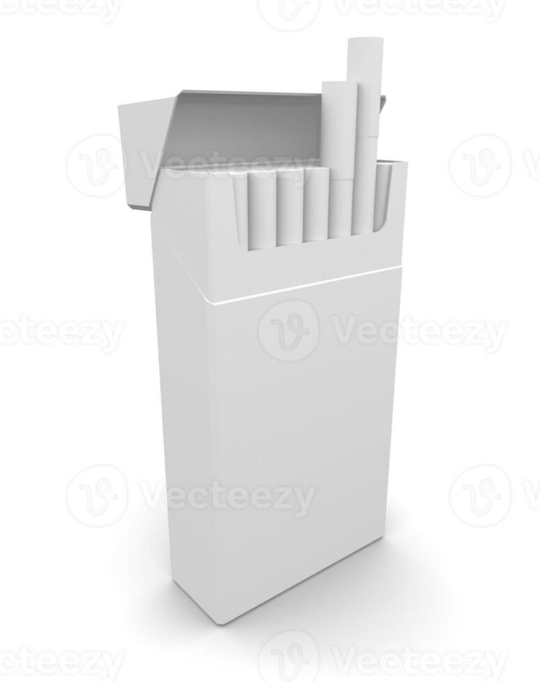 cigarettes dans une paquet. blanc pack de cigarettes sur blanc Contexte photo
