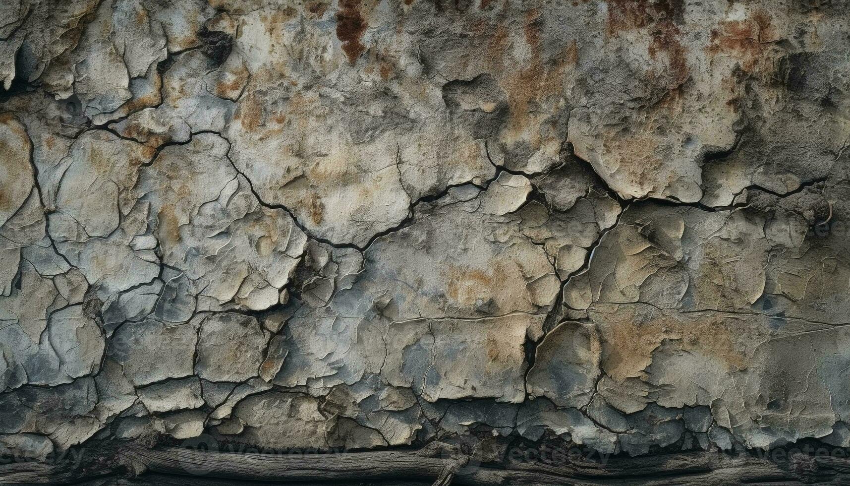 vieux, rugueux, sale mur avec abstrait la nature modèle généré par ai photo