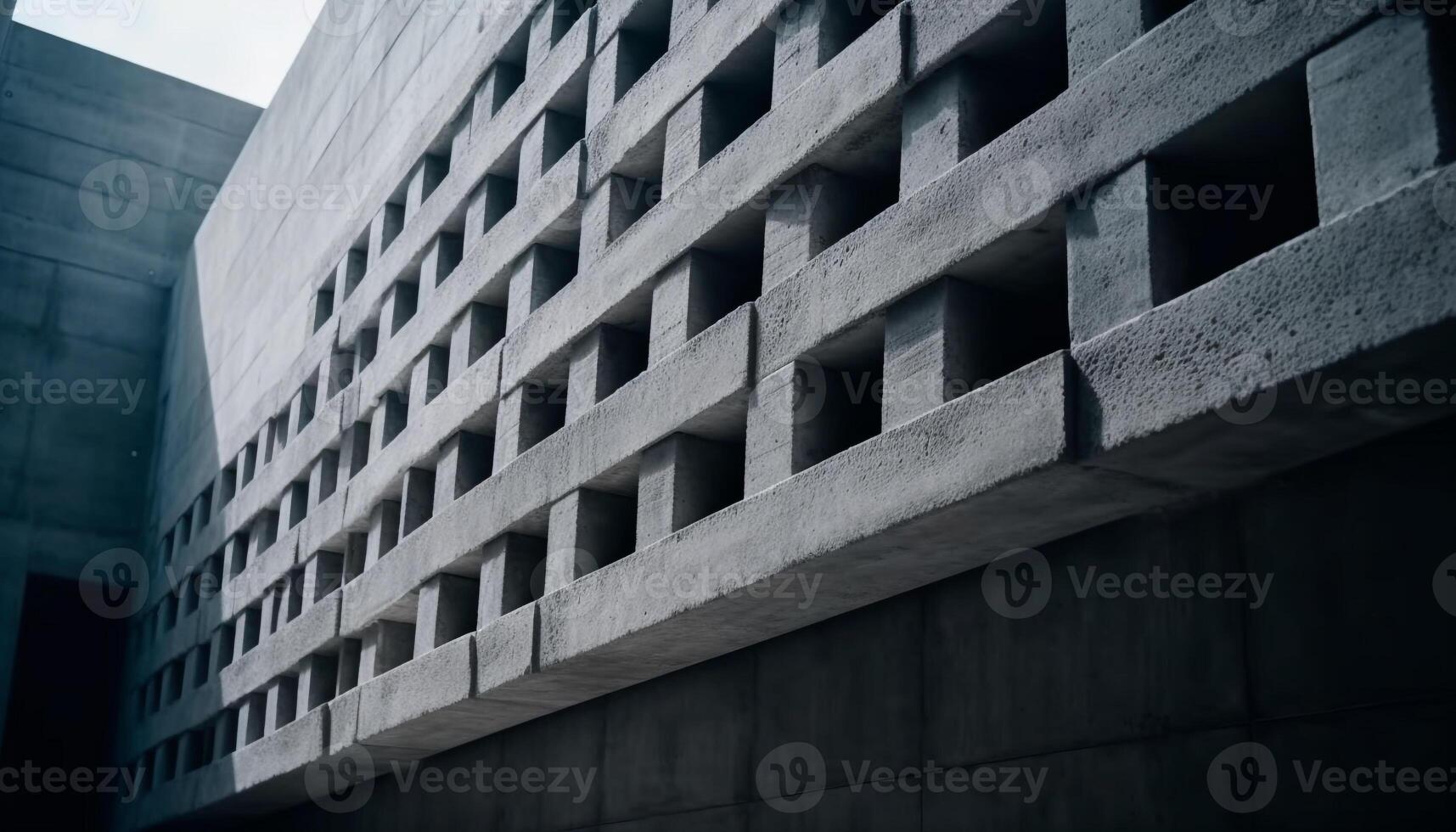 moderne gratte-ciel, abstrait façade, futuriste conception, géométrique forme, acier et verre généré par ai photo