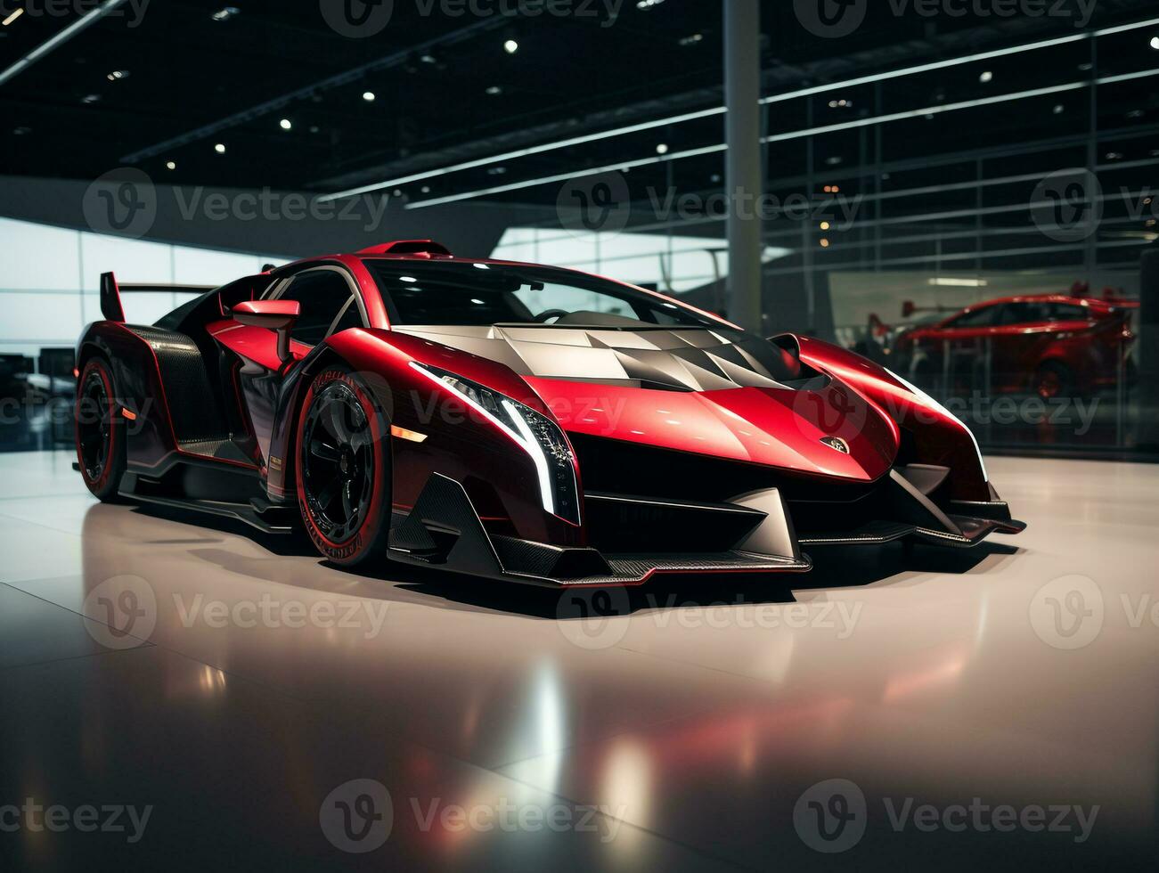 lamborghini veneno exposition. génératif ai photo