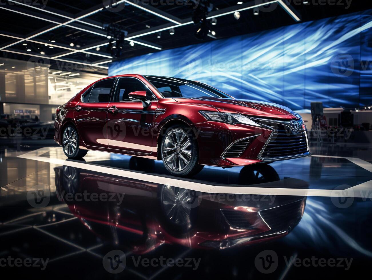 Toyota Camry exposition. génératif ai photo