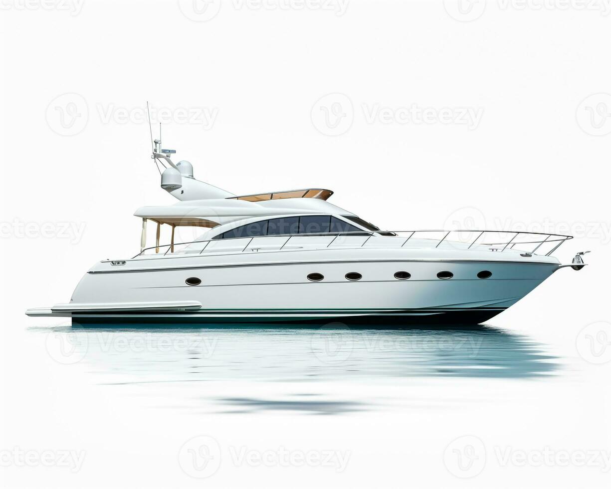 yacht sur blanc Contexte. génératif ai photo