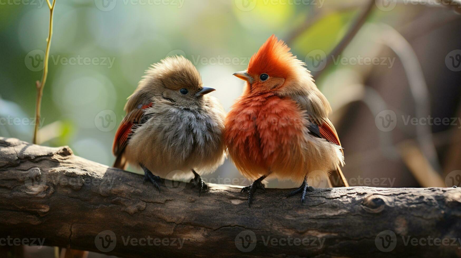 photo de fondant deux rossignols avec un accentuation sur expression de l'amour. génératif ai