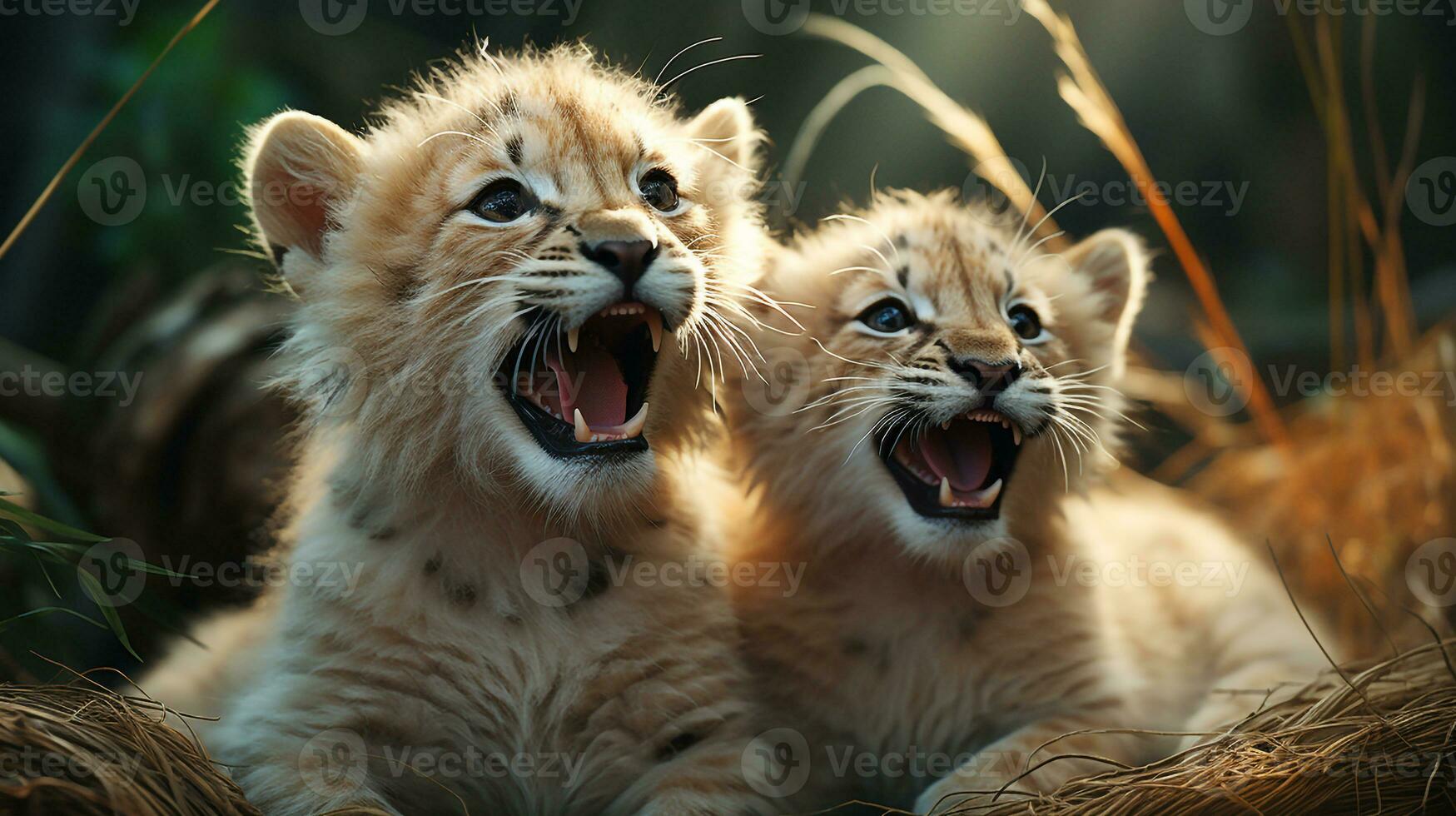 photo de fondant deux les lynx avec un accentuation sur expression de l'amour. génératif ai