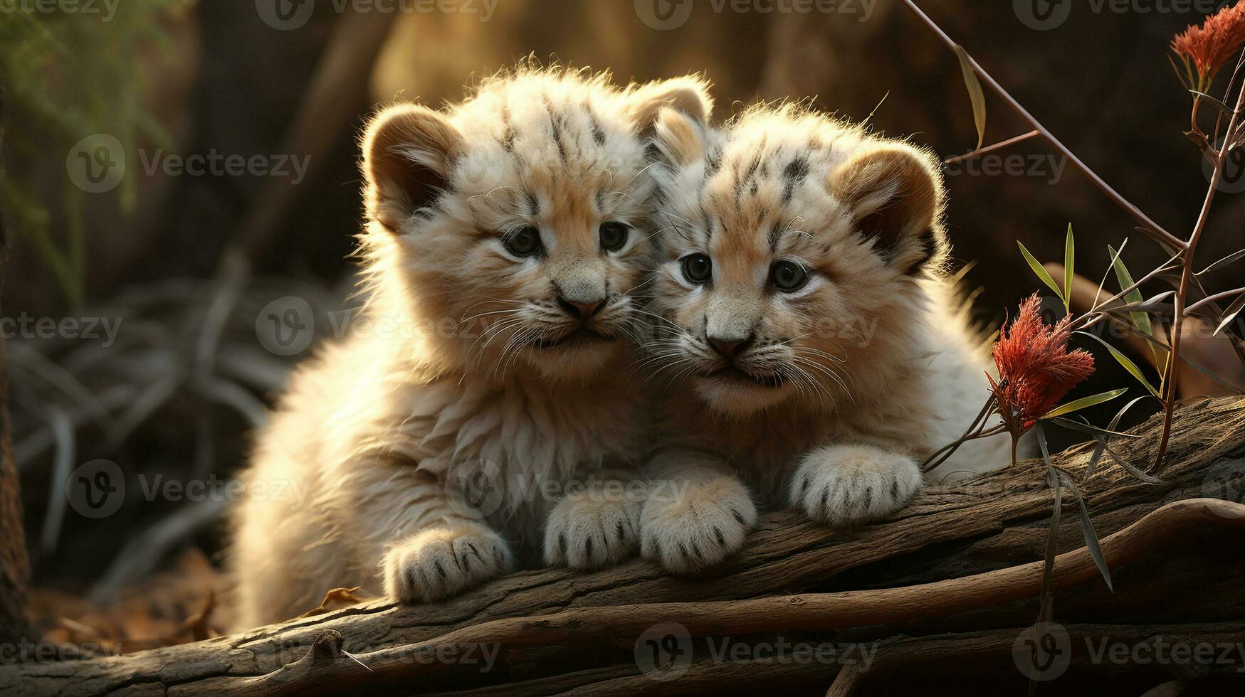 photo de fondant deux les lynx avec un accentuation sur expression de l'amour. génératif ai