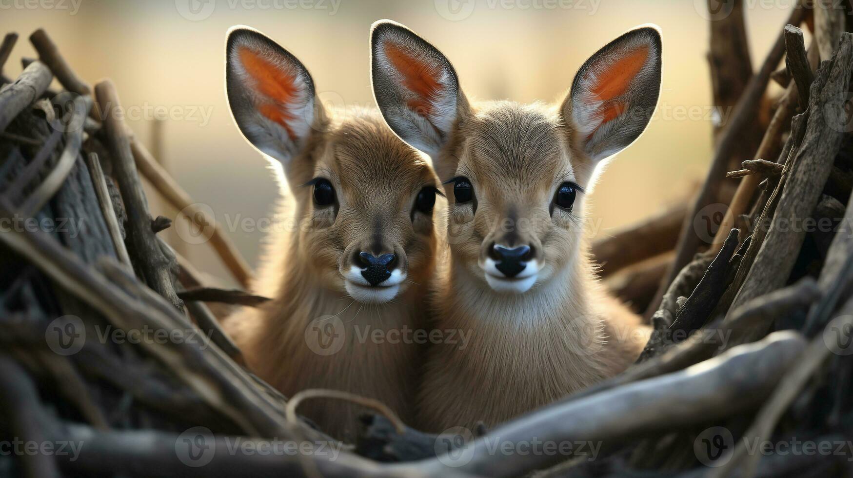 photo de fondant deux gazelle avec un accentuation sur expression de l'amour. génératif ai