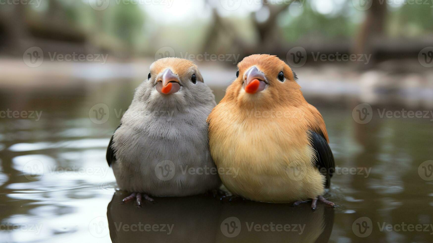 photo de fondant deux capybaras avec un accentuation sur expression de l'amour. génératif ai