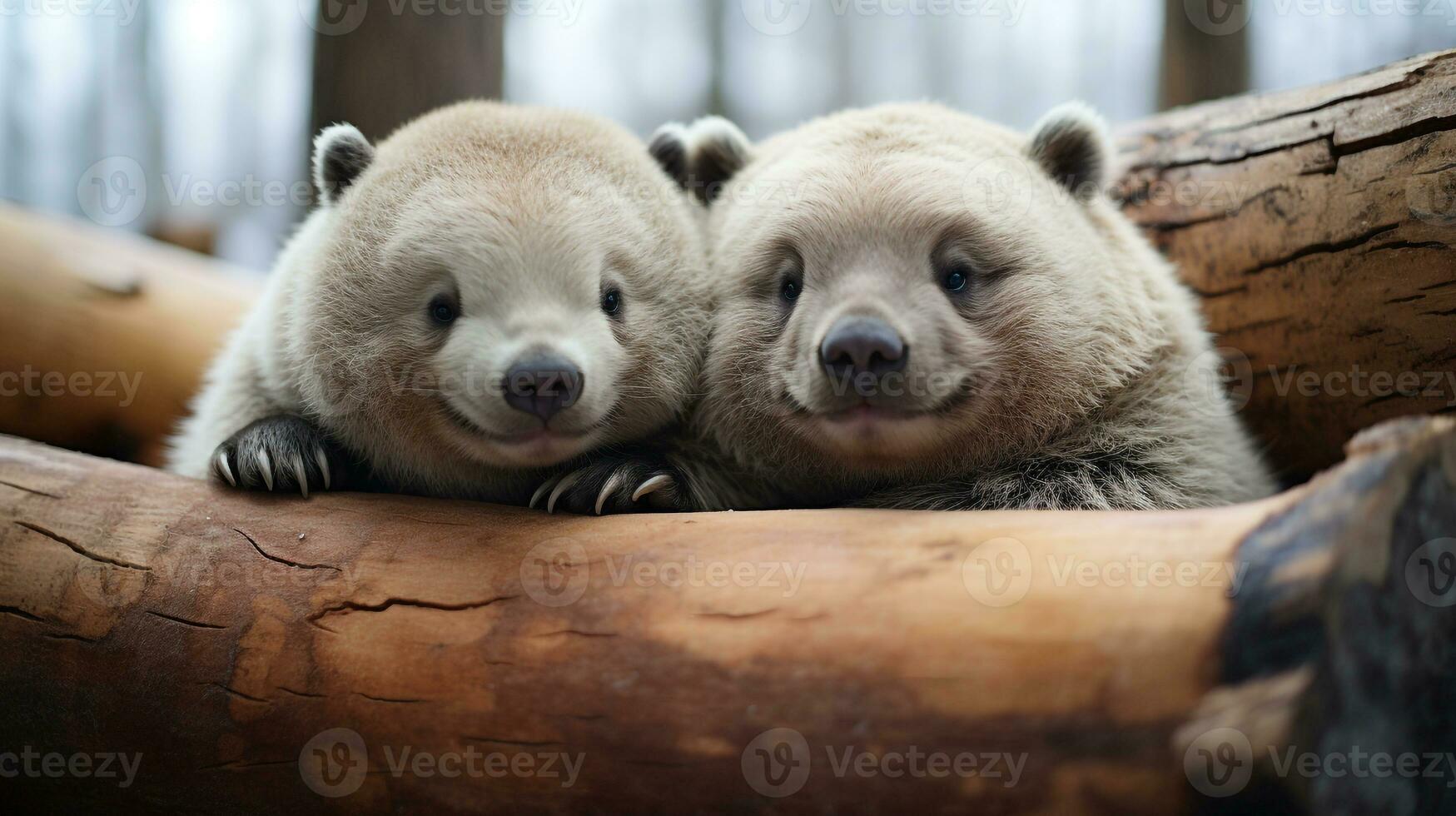 photo de fondant deux wombats avec un accentuation sur expression de l'amour. génératif ai