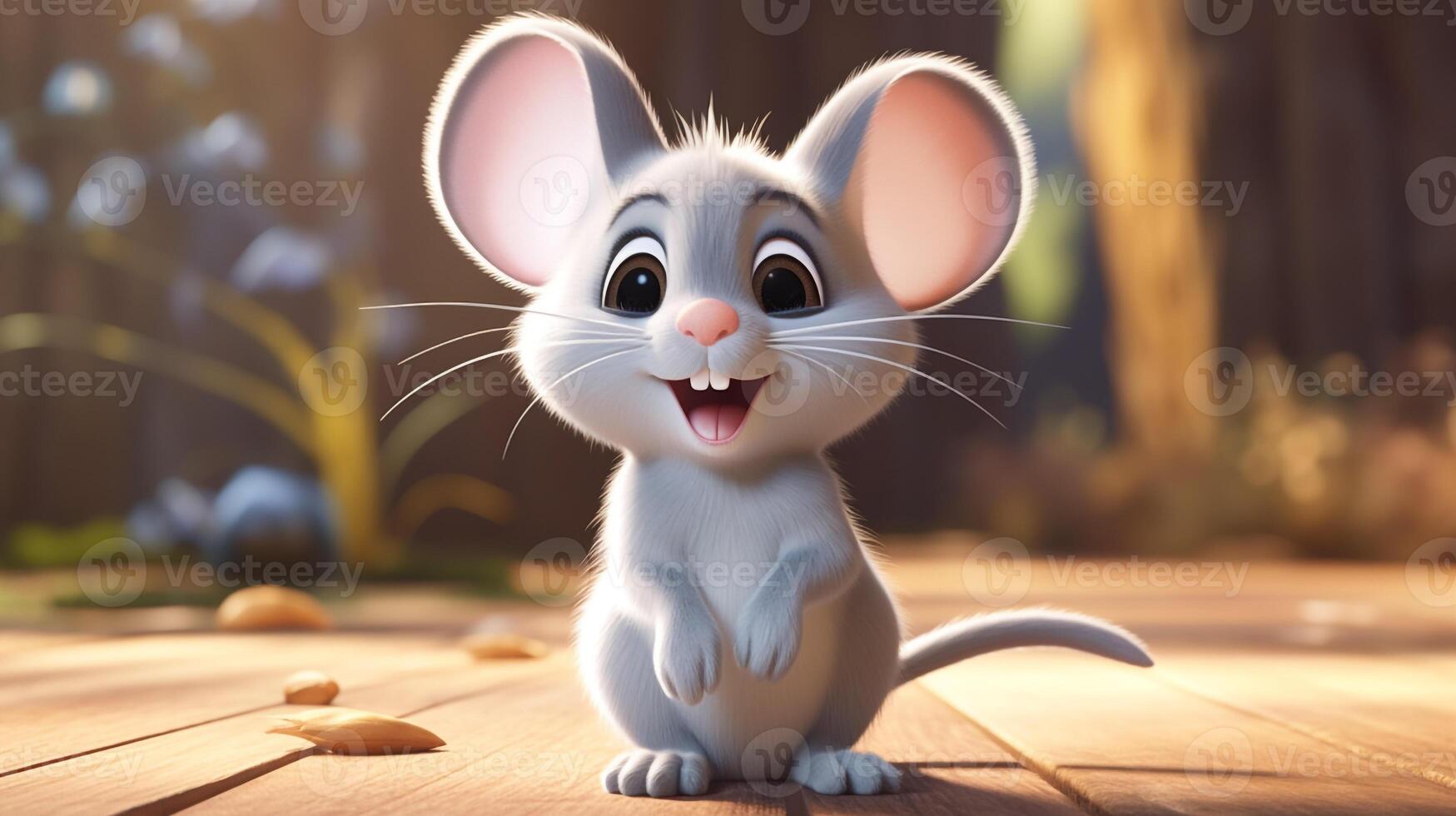 une mignonne peu Souris dans disney dessin animé style. génératif ai photo