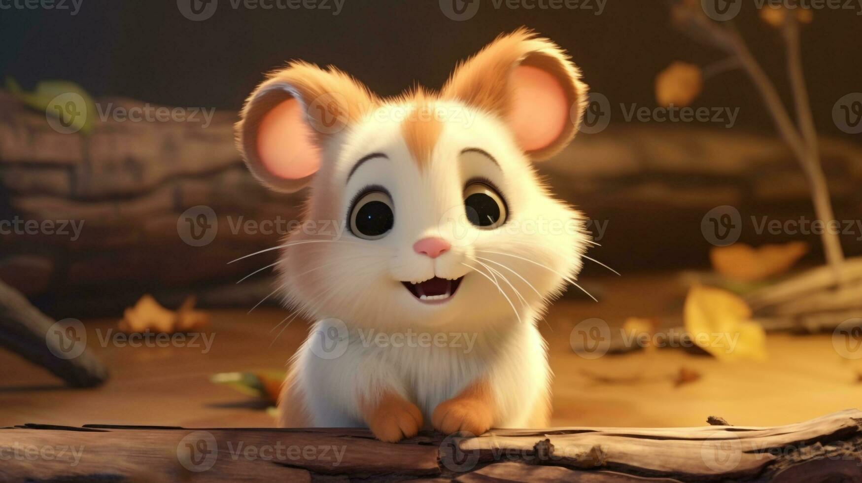 une mignonne peu hamster dans disney dessin animé style. génératif ai photo
